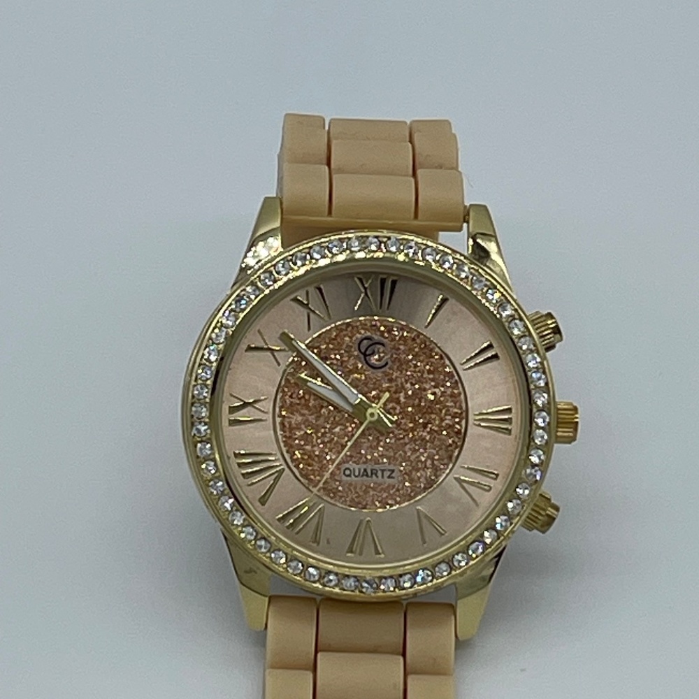 Charming Charlie Large Faced Rubber Strap Watch